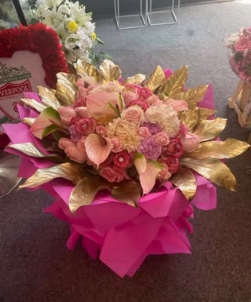Gift bouquet with ribbon by Wow Liverpool